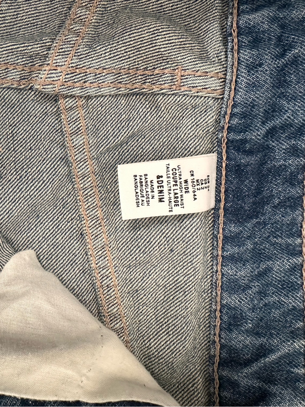 H&M &Denim Ultra High Waist Wide Leg Jeans Women’s Size 2 Blue Medium Wash - Picture 6 of 11